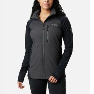 Columbia Women Peak Pursuit Hybrid Midlayer Jacket Medium Black/Gray Omni-Shield